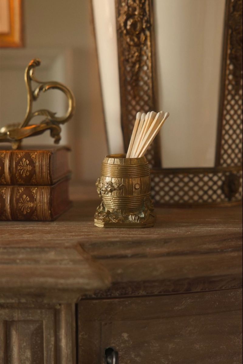 19th C. Bronze French Matchstick Holder