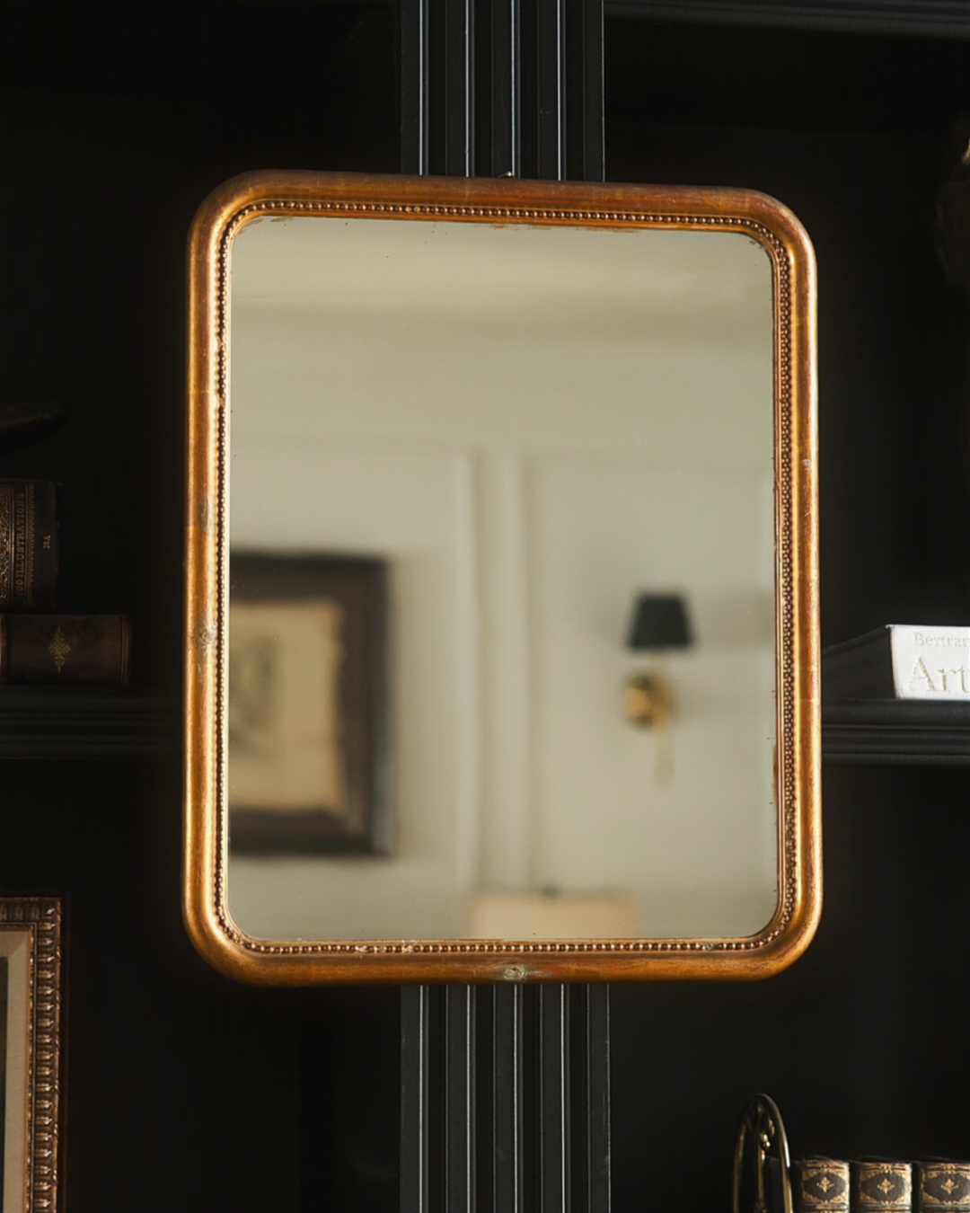Gilt Wood Beaded Mirror — Late 19th Century, France