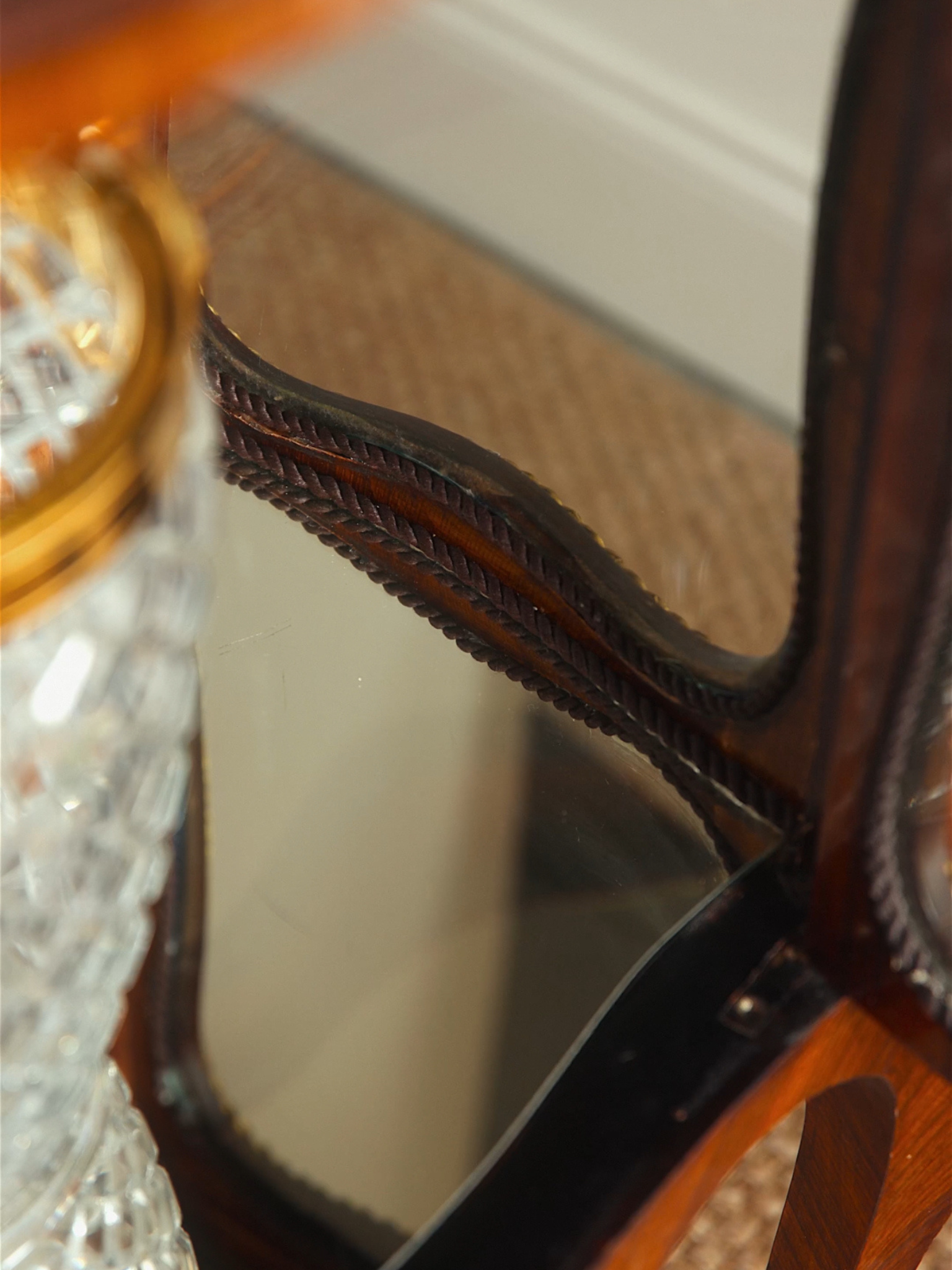 French Louis XV–Style Mahogany and Ormolu Vitrine Cabinet