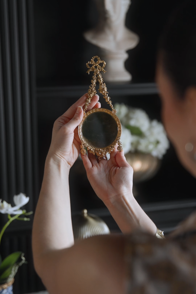 19th Century Gilt Bronze Ornate French Swag Frame