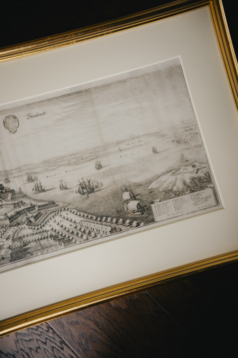 17th Century Engraved View of Stralsund on the Baltic Sea by Erik Jonsson Dahlbergh & Casper Merian 1650-1700