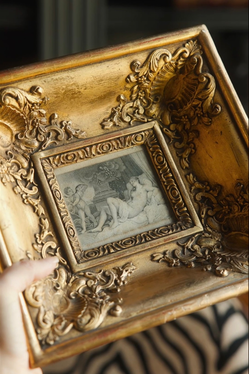 19th Century Pair of Framed Classical Engravings in Matching Rococo Frames