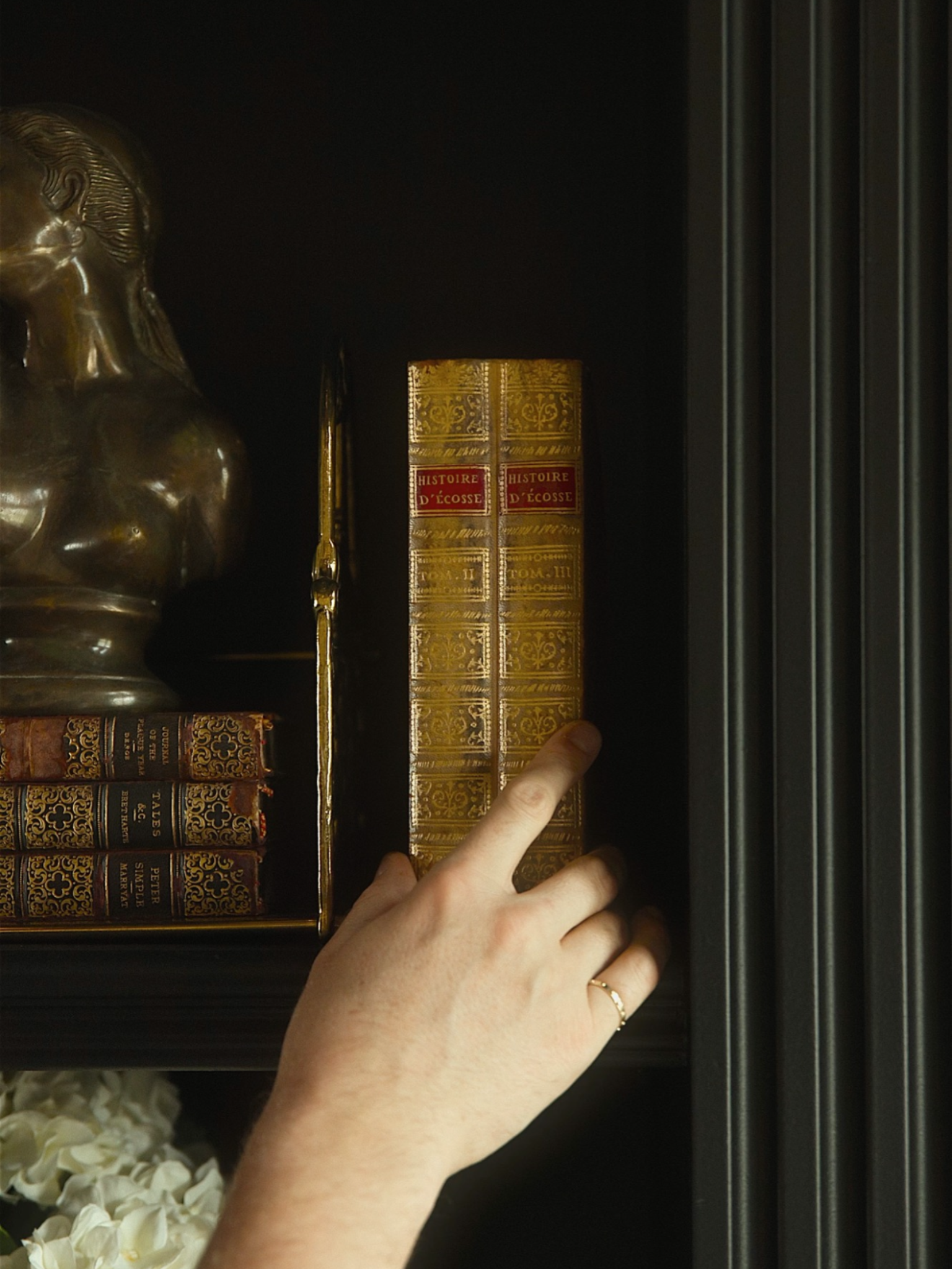 19th Century French Leather Bound Book Decanter