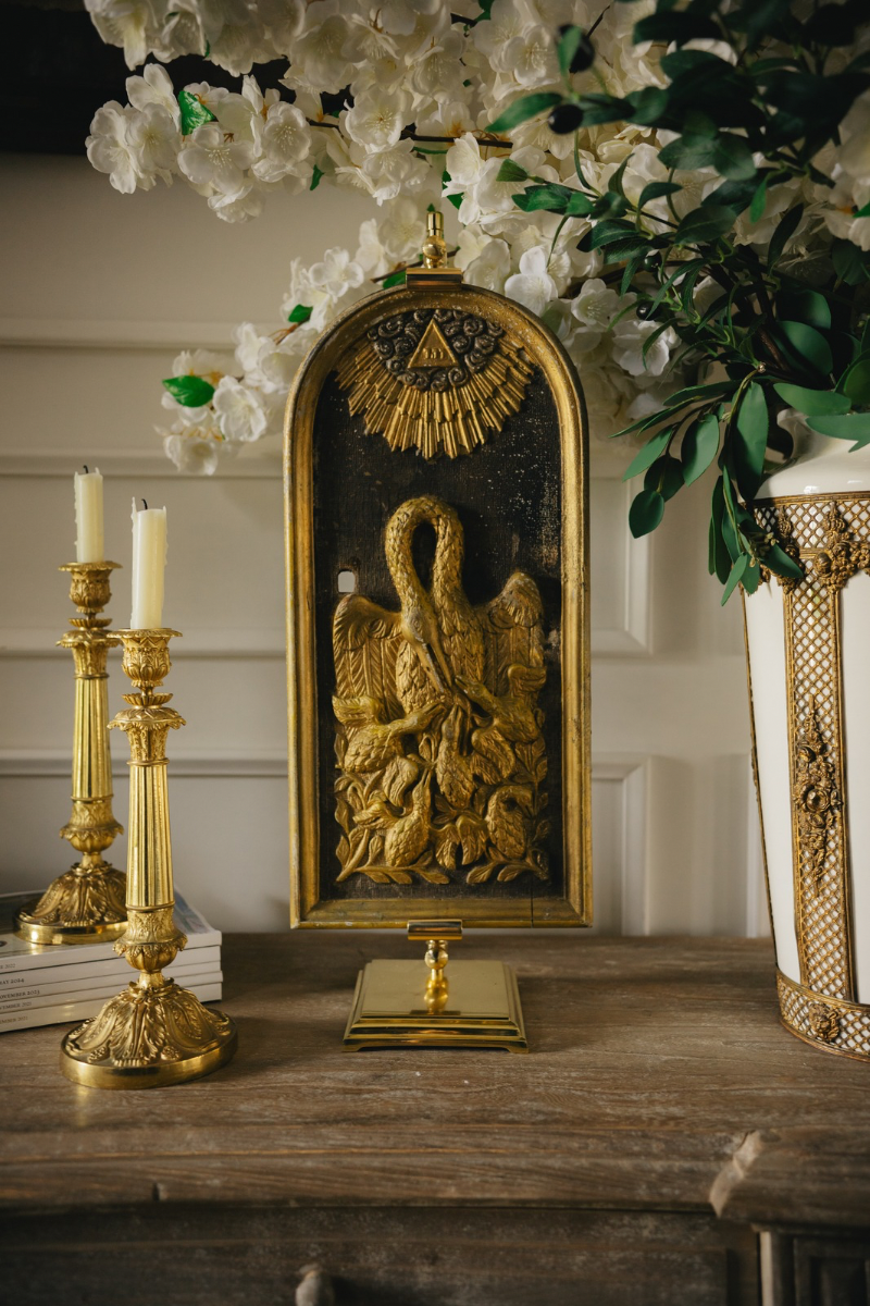 French 19th C. Napoleon III Gilt Wood Religous Reliquary Plaque