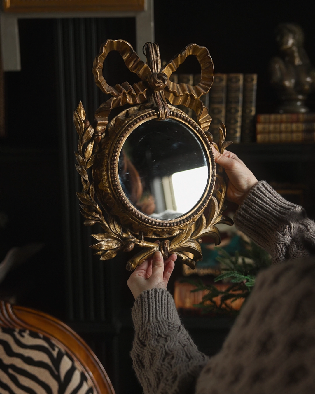 Late 19th Century French Bow Mirror