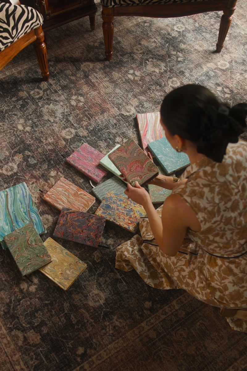 Marbleized Paper Wrapped Journals