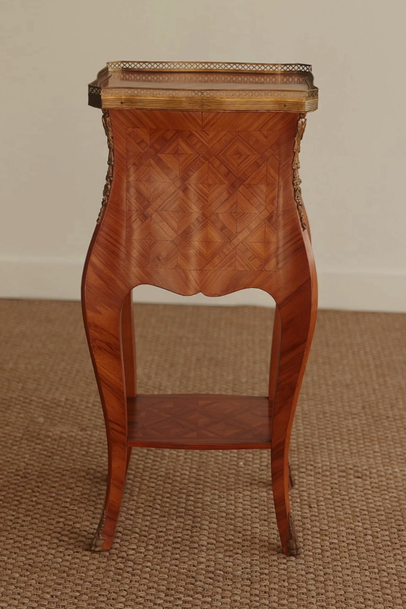 19th Century French Louis XV–Style Parquetry Side Table