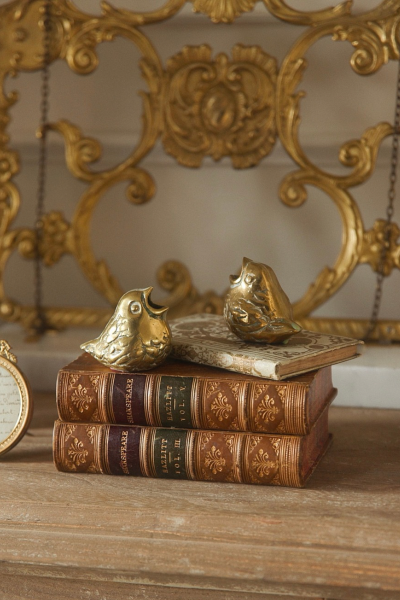 Mid to Late 20th Century French Brass Bird Figurative Vessels