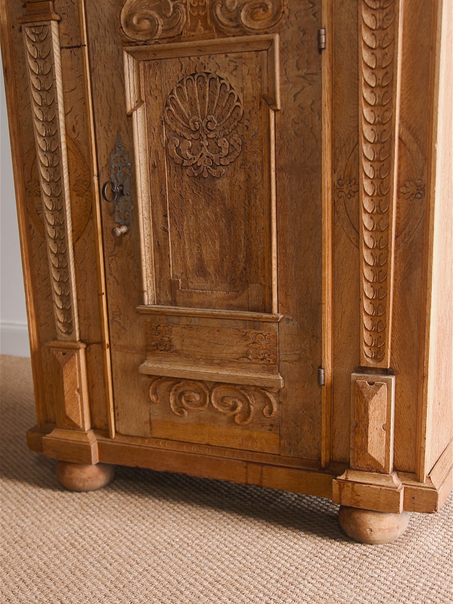 19th Century French Carved Oak Cabinet
