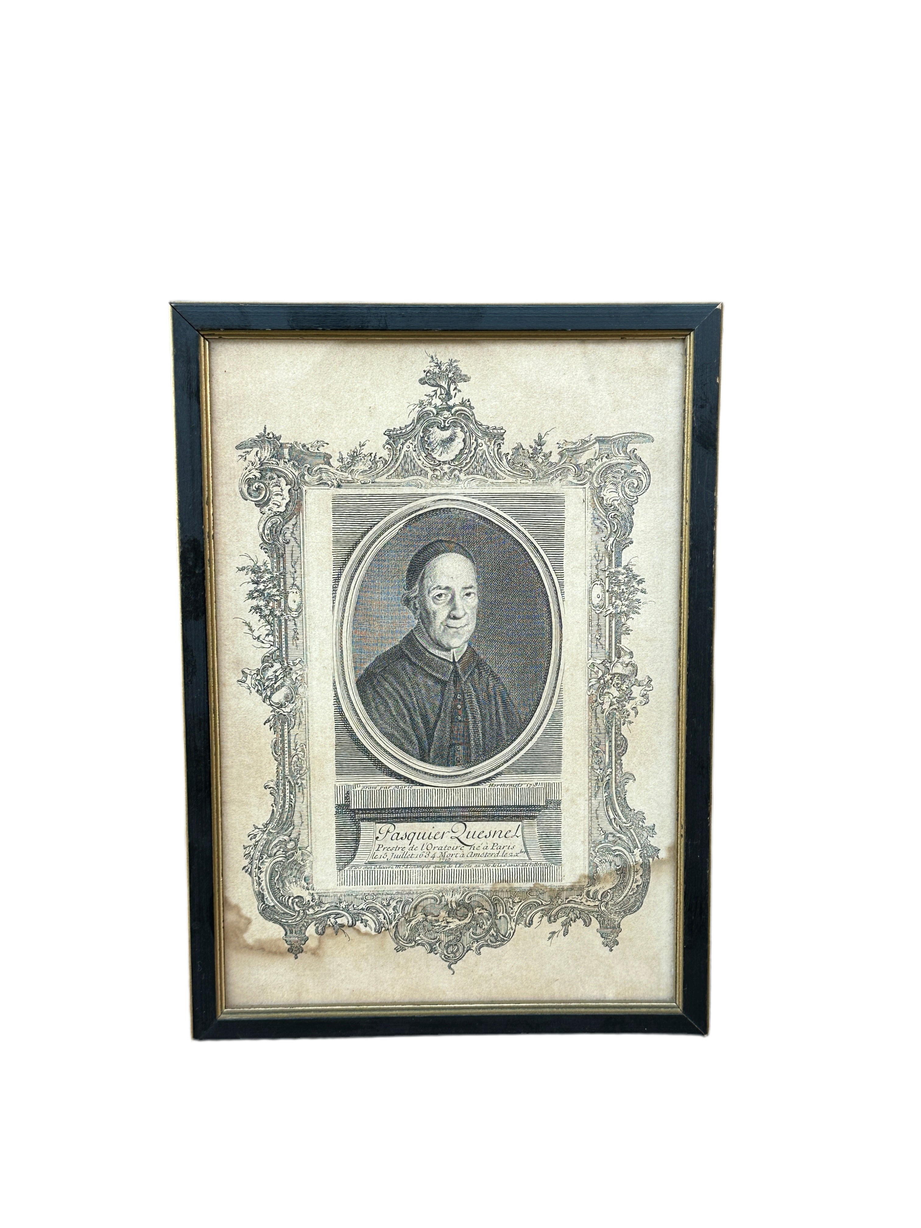 Portrait Engraving of Pasquier Quesnel