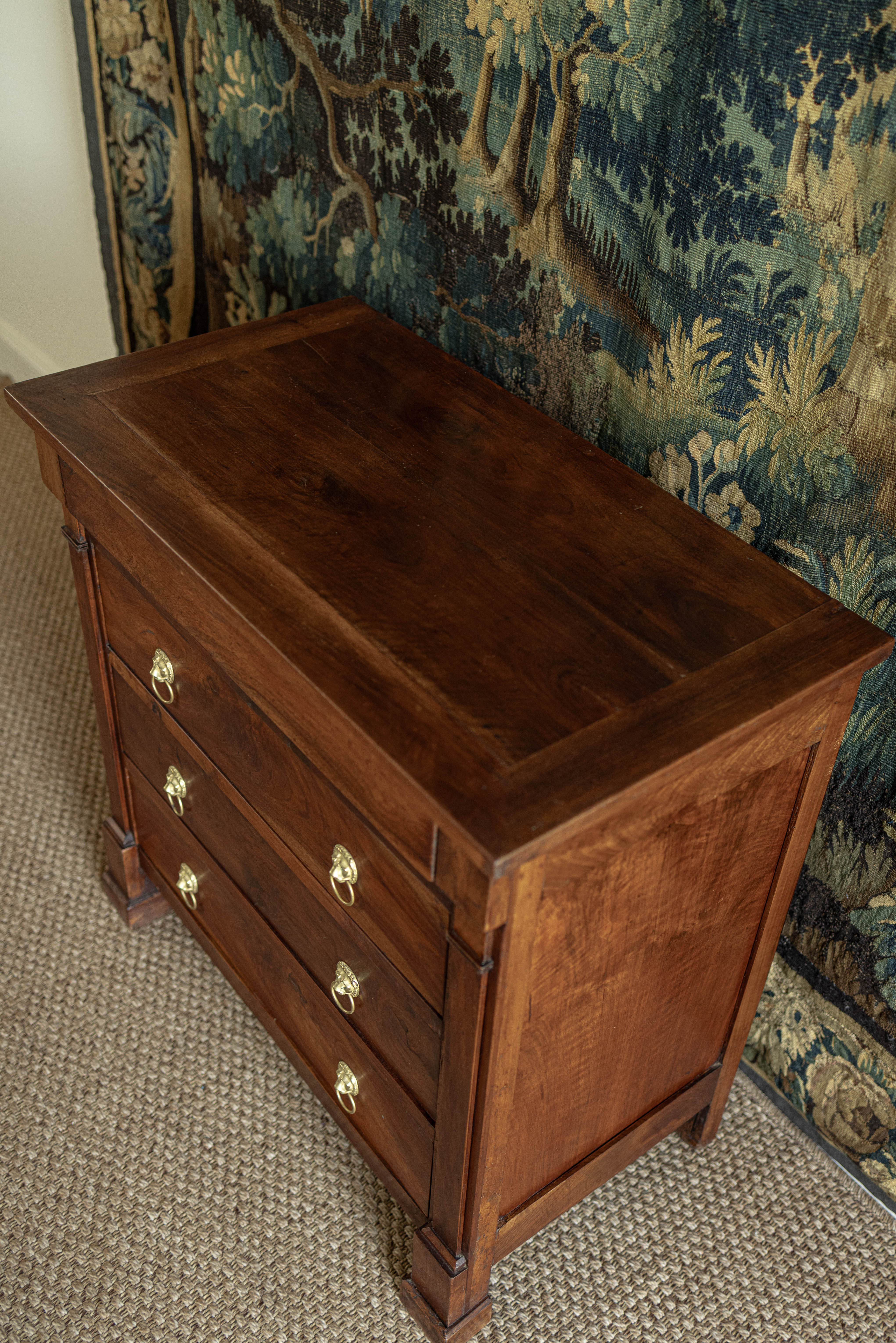 20th Century Lion Head Handled Petit Commode