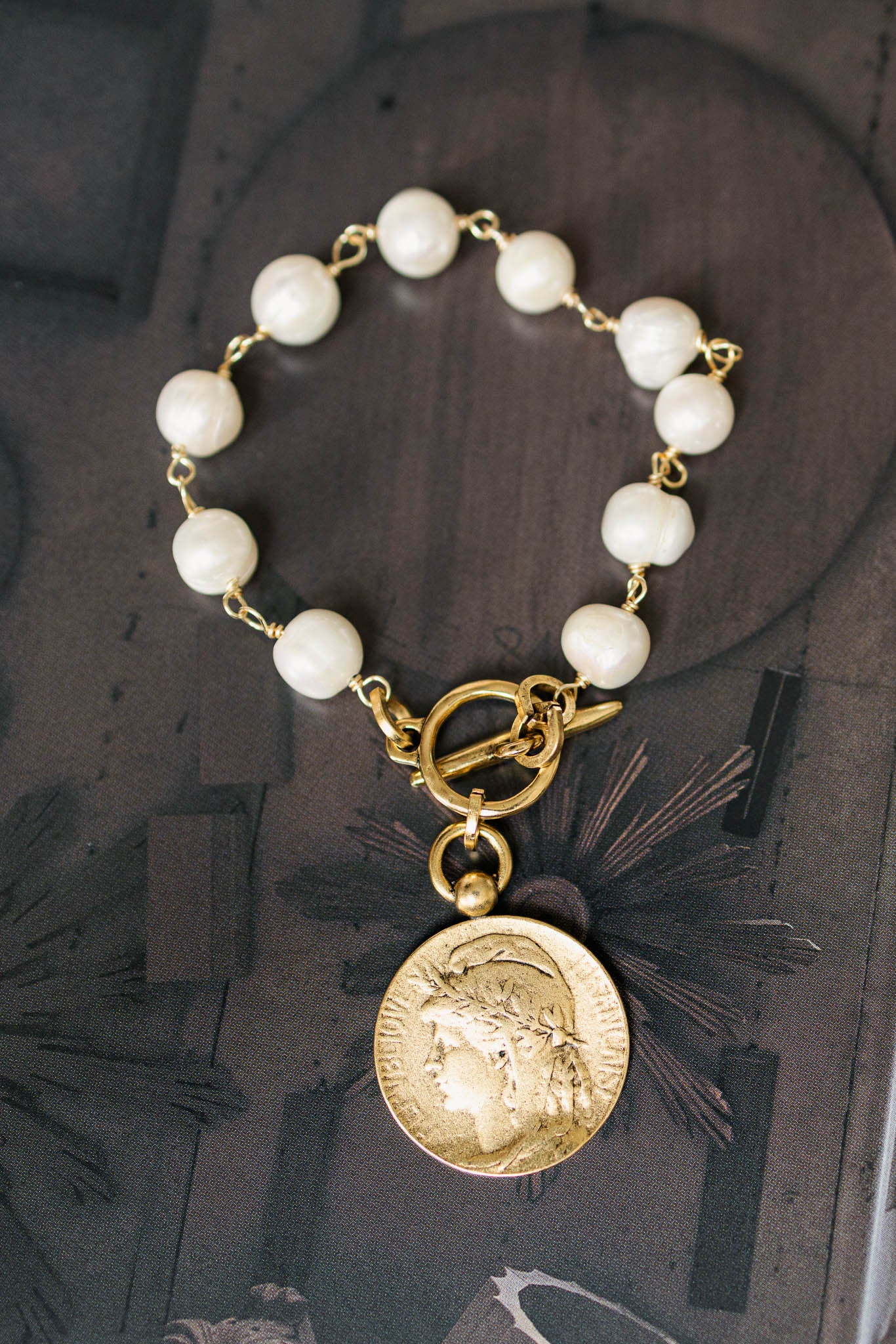 French Pearl Toggle Bracelet