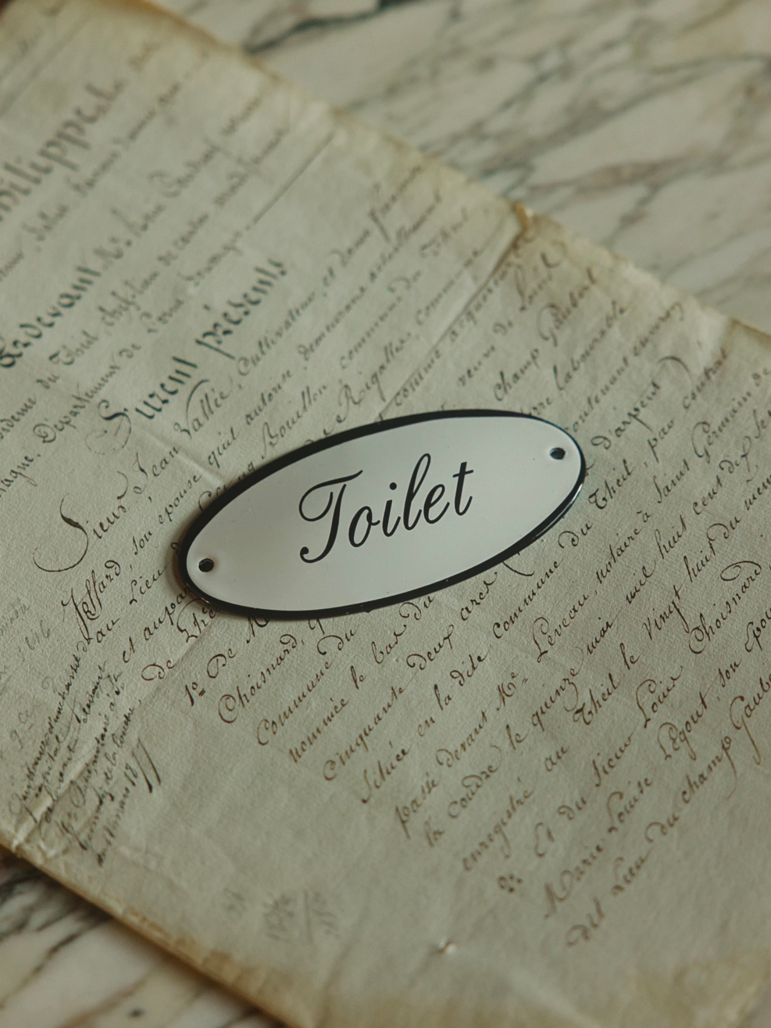 French Enamel "Toilet" Sign Large