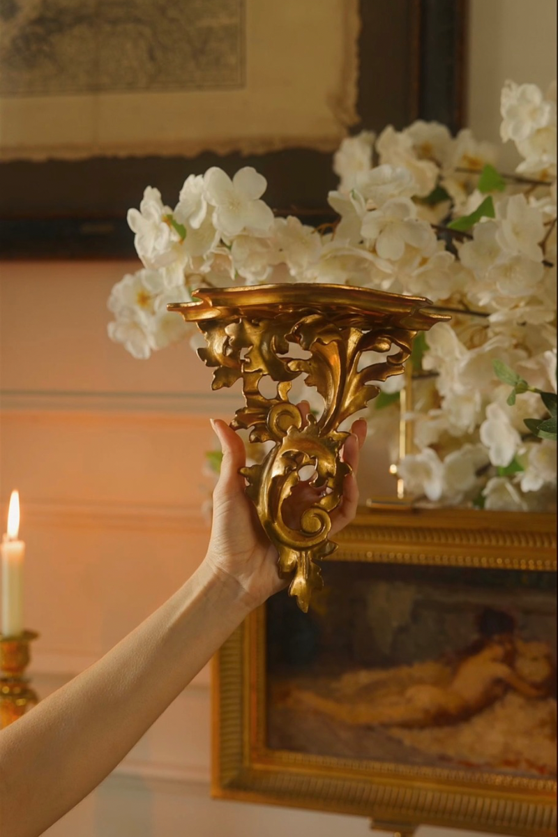 19th C. Italian Rococo Giltwood Bracket Shelf