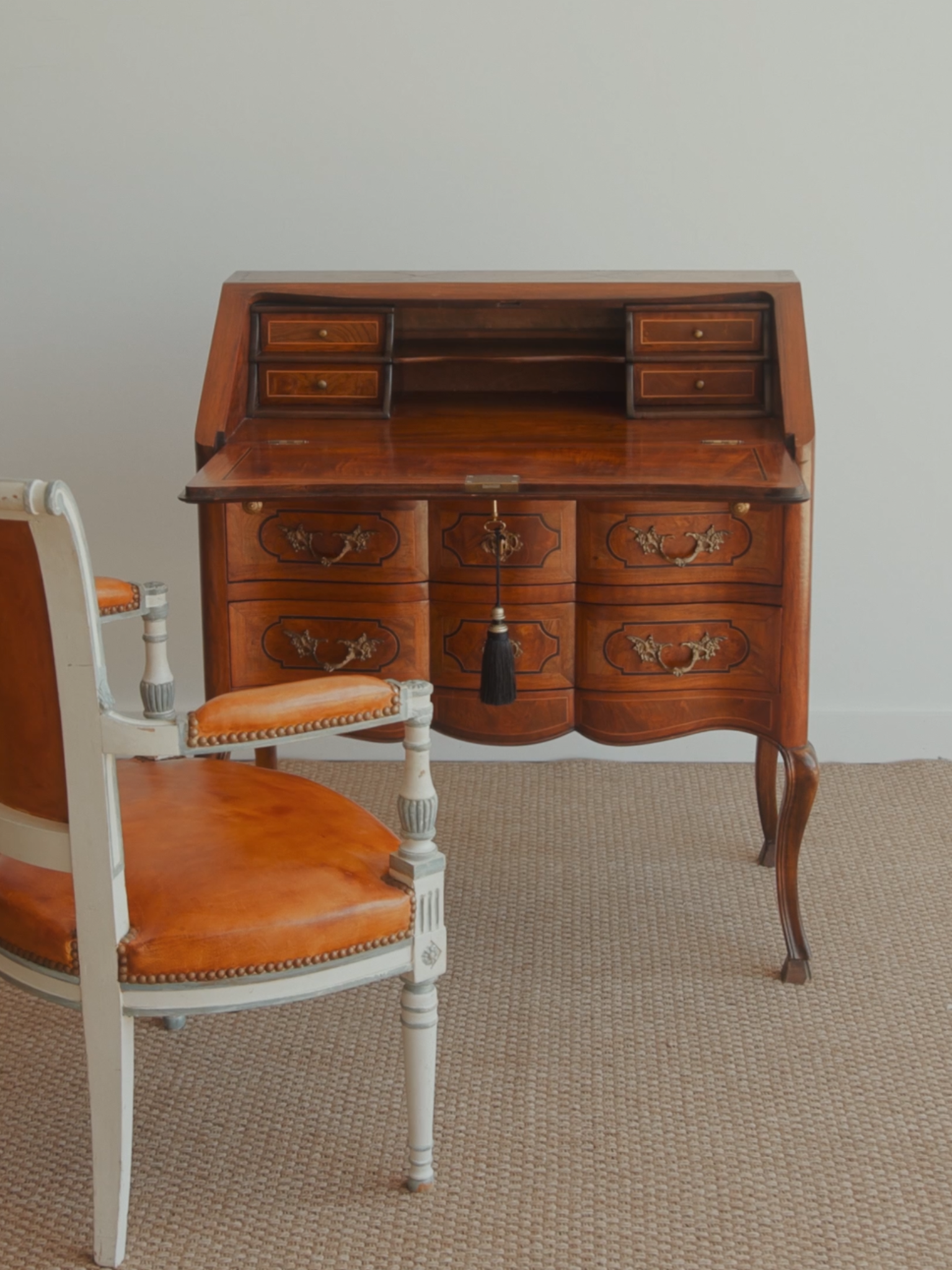 19th-Century Marquetry Bureau de Dame