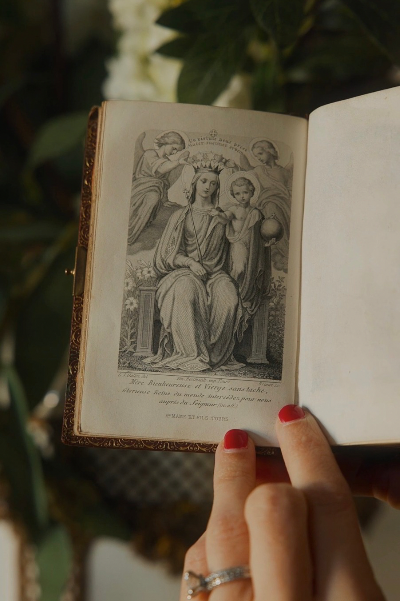 1867 French “Paroissien Romain” Prayer Book — Gilt-Decorated Leather Binding with Ornamental Clasp