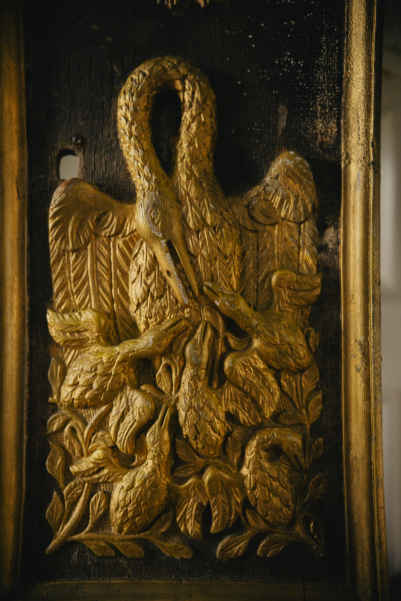 French 19th C. Napoleon III Gilt Wood Religous Reliquary Plaque