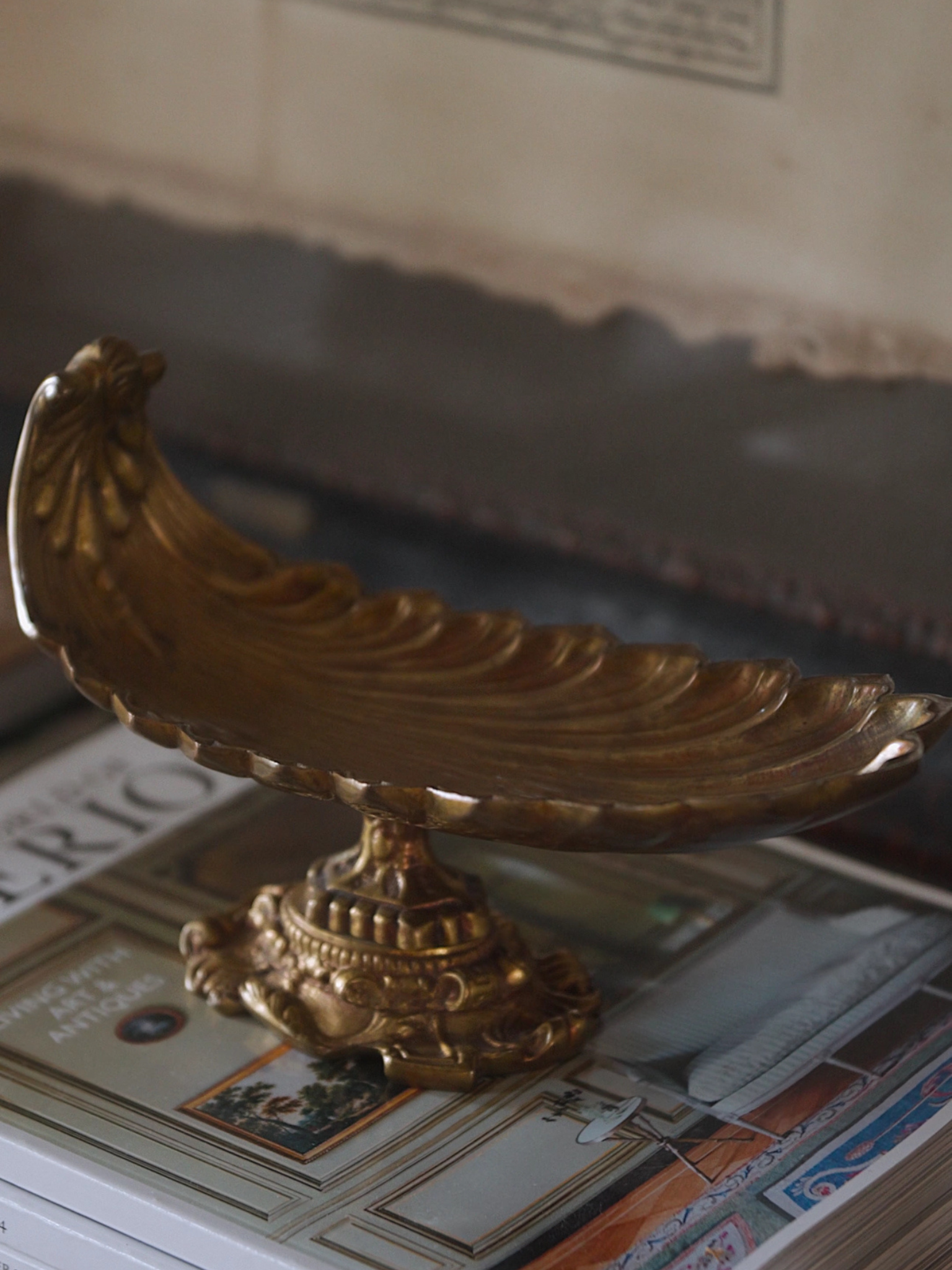Antique Brass Nautilus Dish