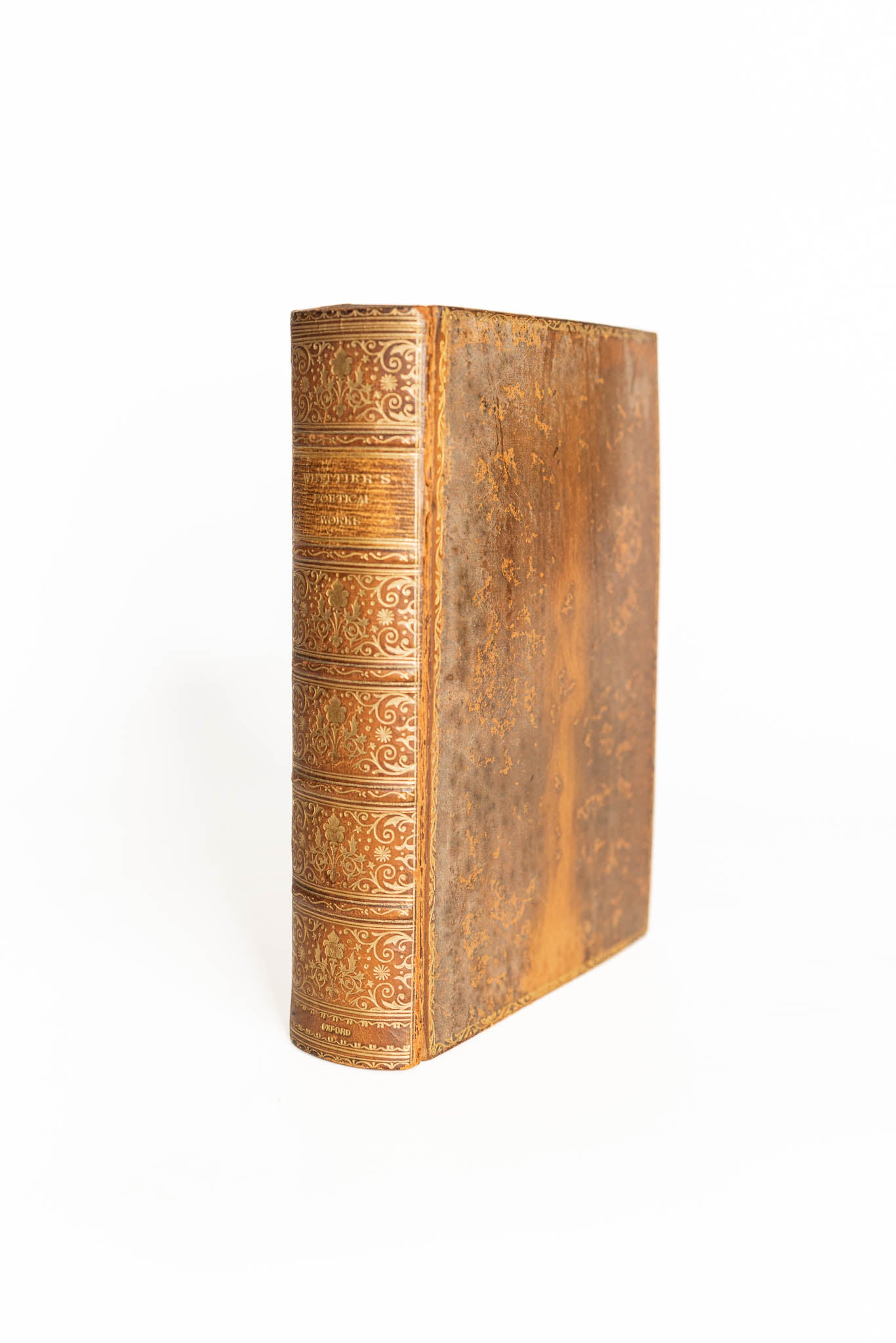1910 Oxford Editition - Calf Binded Leatherbound of The Poetical Works of John Whittier