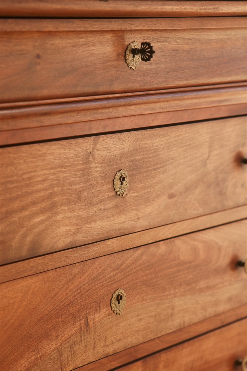 19th Century French Provincial Four-Drawer Commode with Marble Top