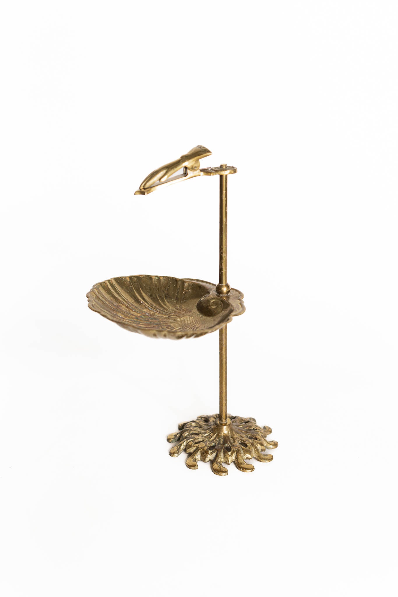 Vintage Victorian Brass Hand Clip With Dish