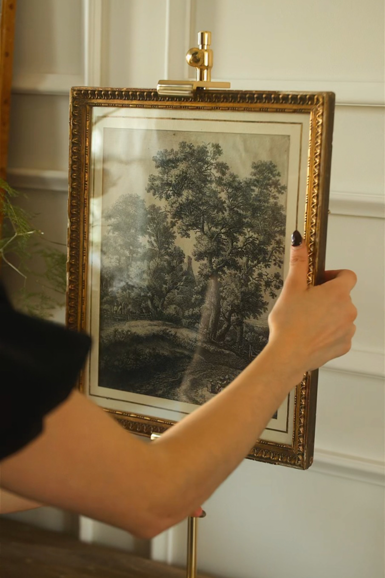 Large Brass Gallery Mount Easel