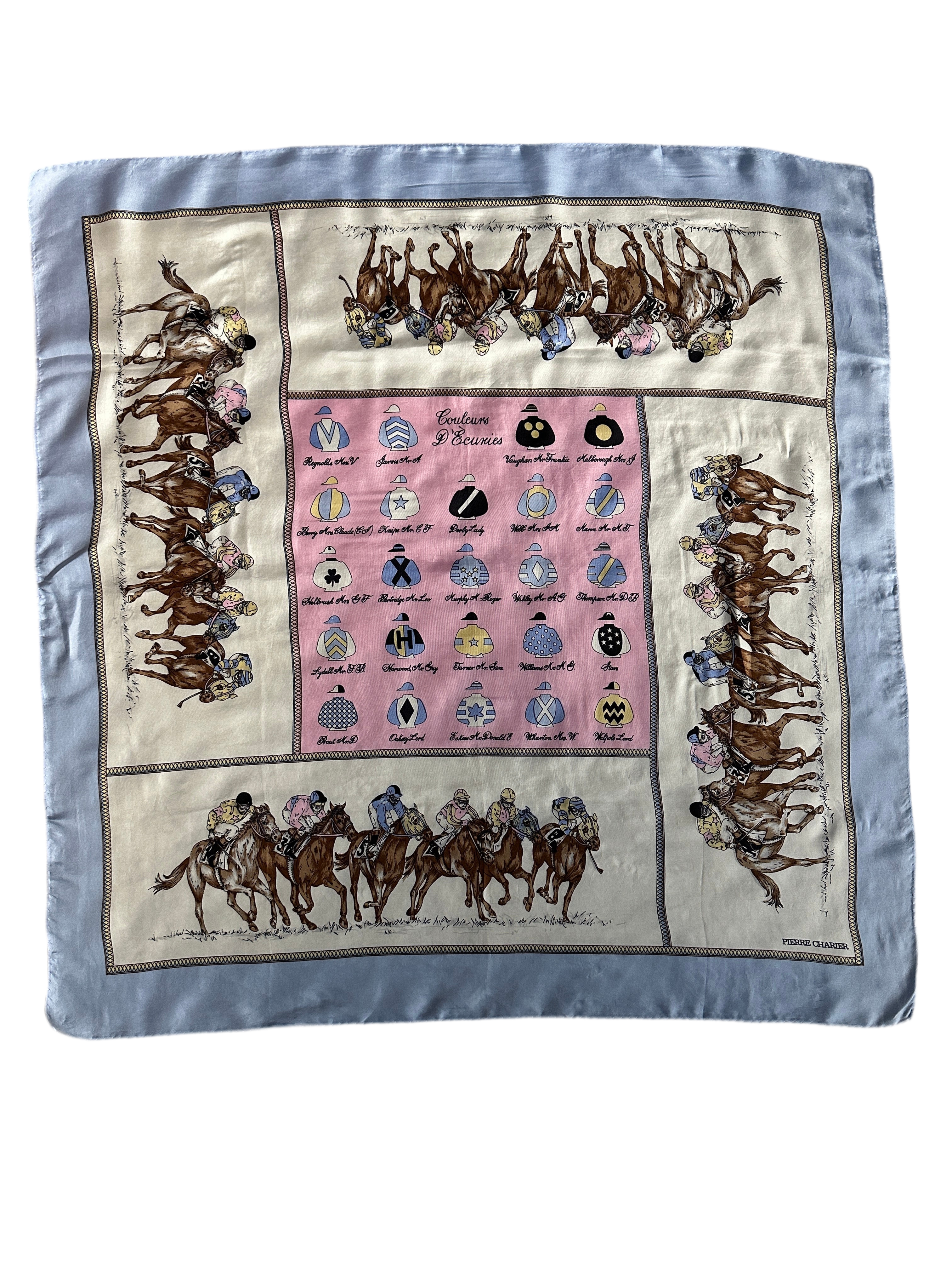 Daniel La Forêt Vintage Silk Scarf – Equestrian Pageantry