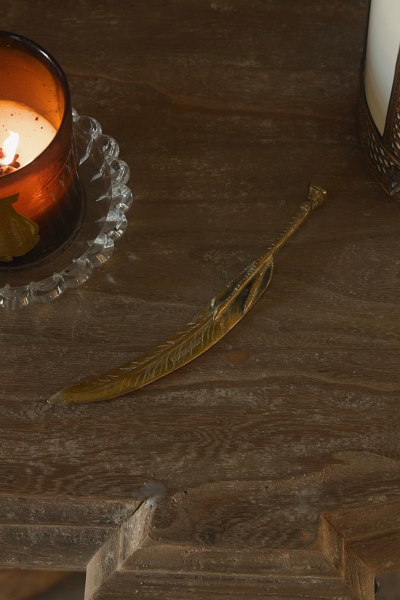 19th C. French Chicken Foot & Feather Letter Opener