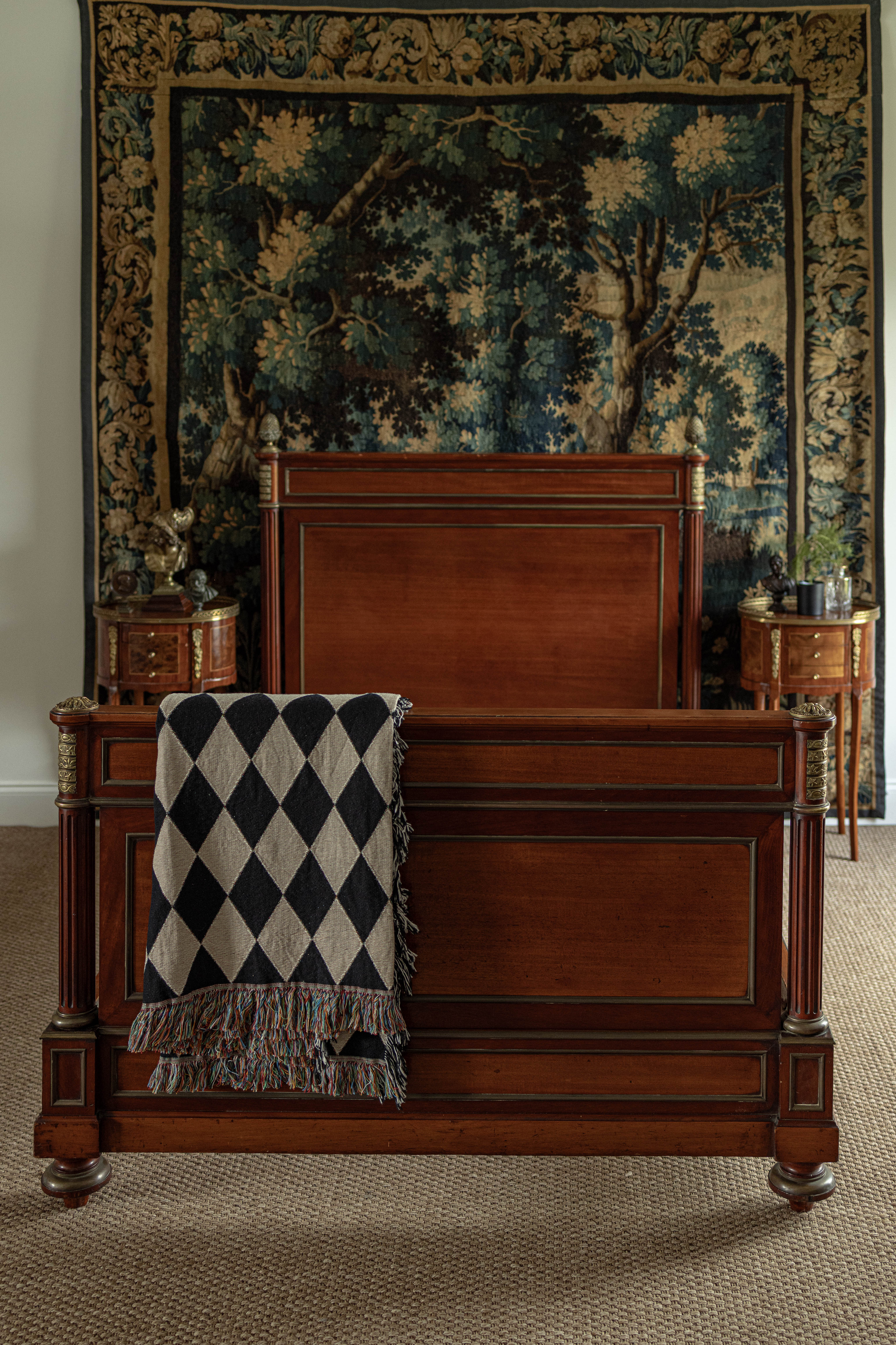 French Empire Style Gilt Mounted Mahogany Bed