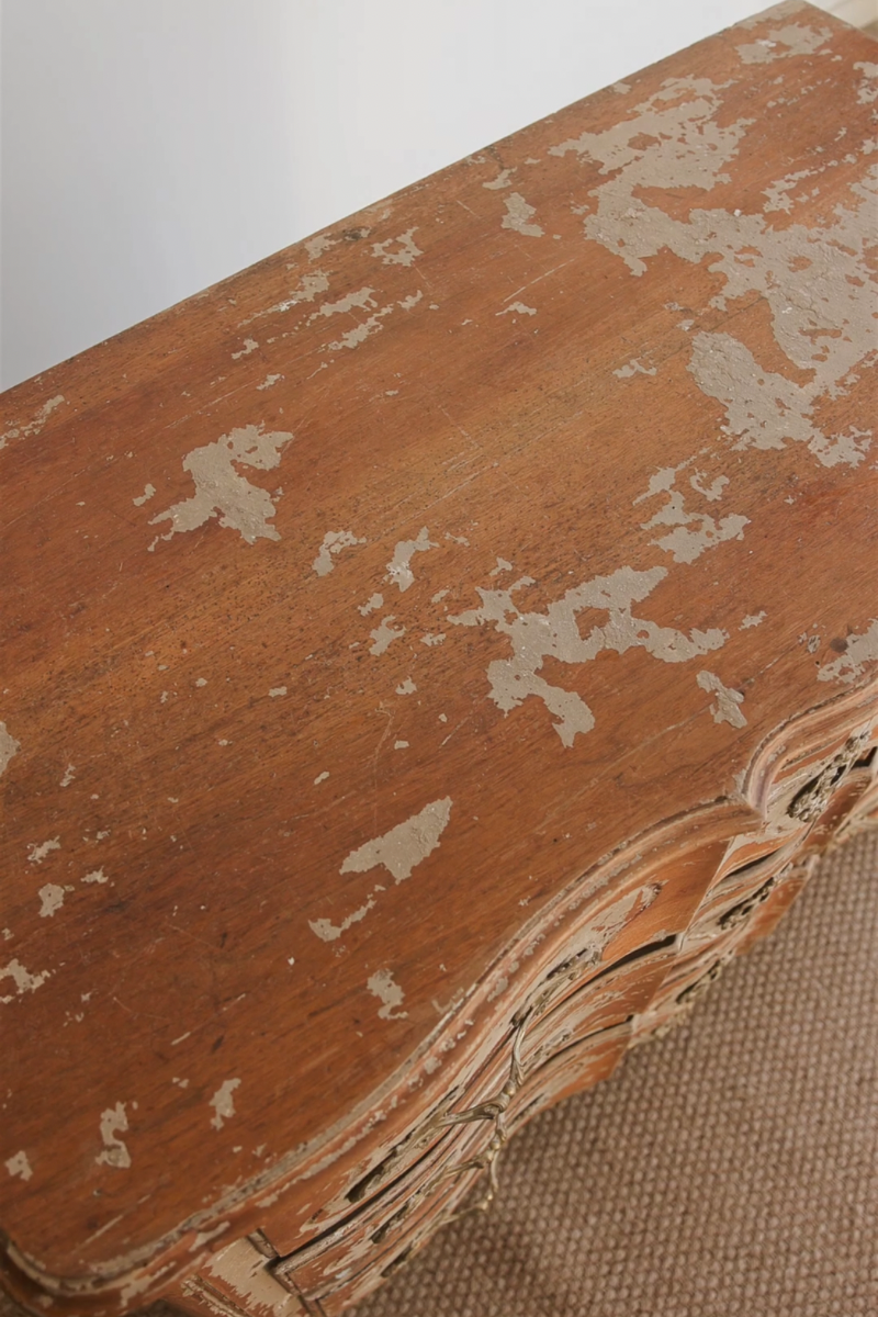 19th Century French Provincial Serpentine Commode with Original Painted Patina