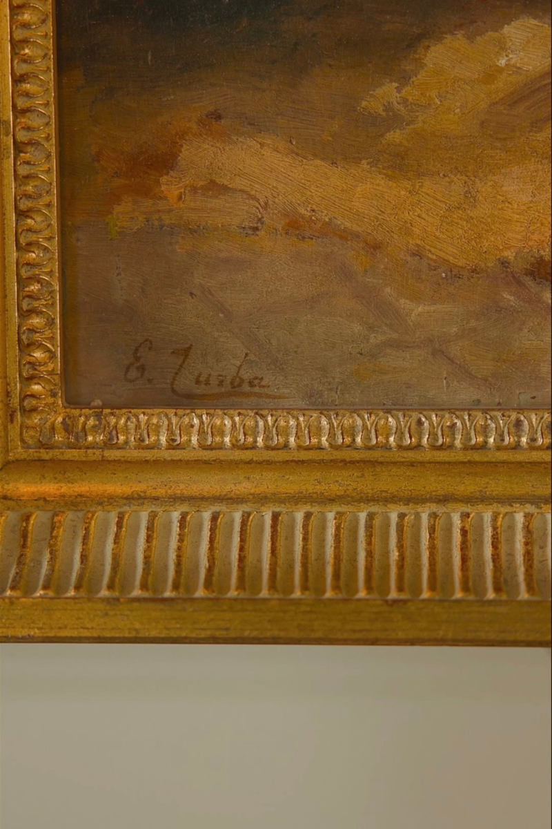 19th C. Framed Nude Oil Painting in Gilt Frame