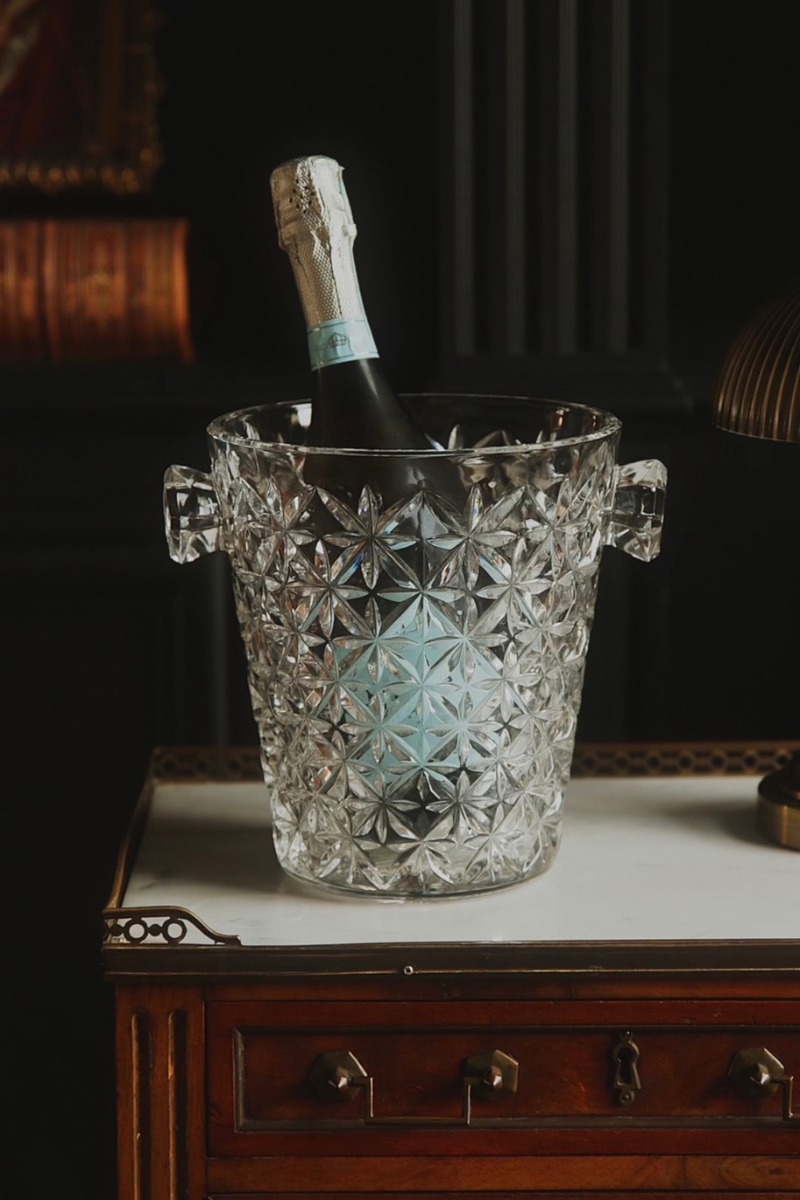 French Cut Crystal Champagne Ice Bucket