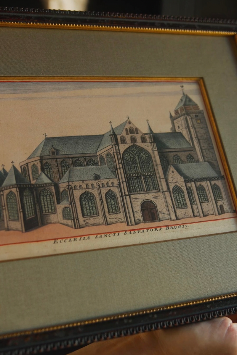 Pair of Architectural Engravings of Bruges Churches