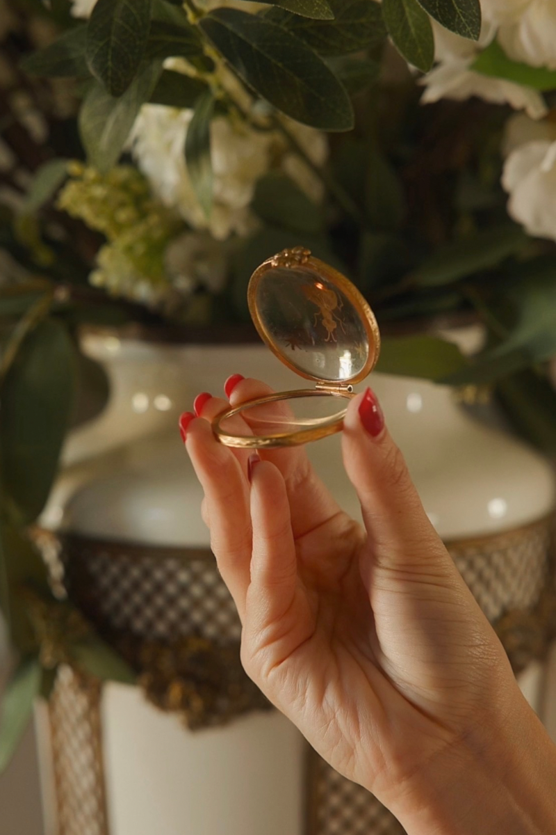 19th C. French Napoleonic Glass Snuff Box