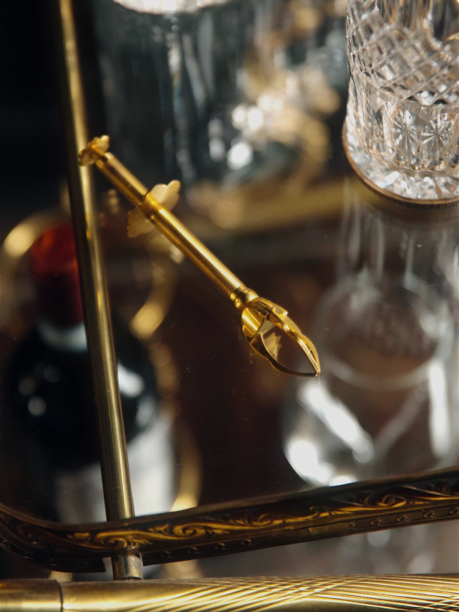 Small Antique French Brass Sugar Tongs