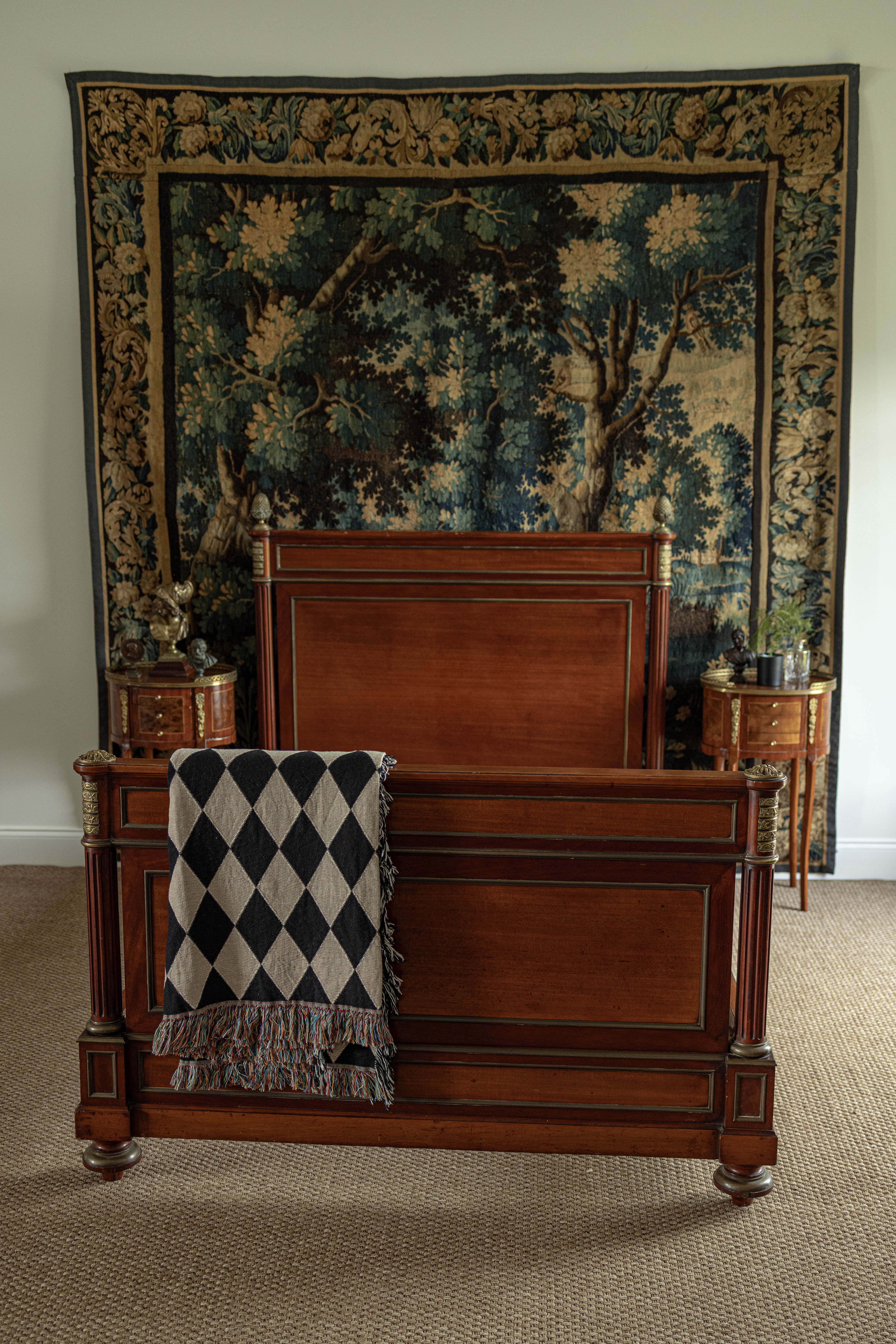 French Empire Style Gilt Mounted Mahogany Bed