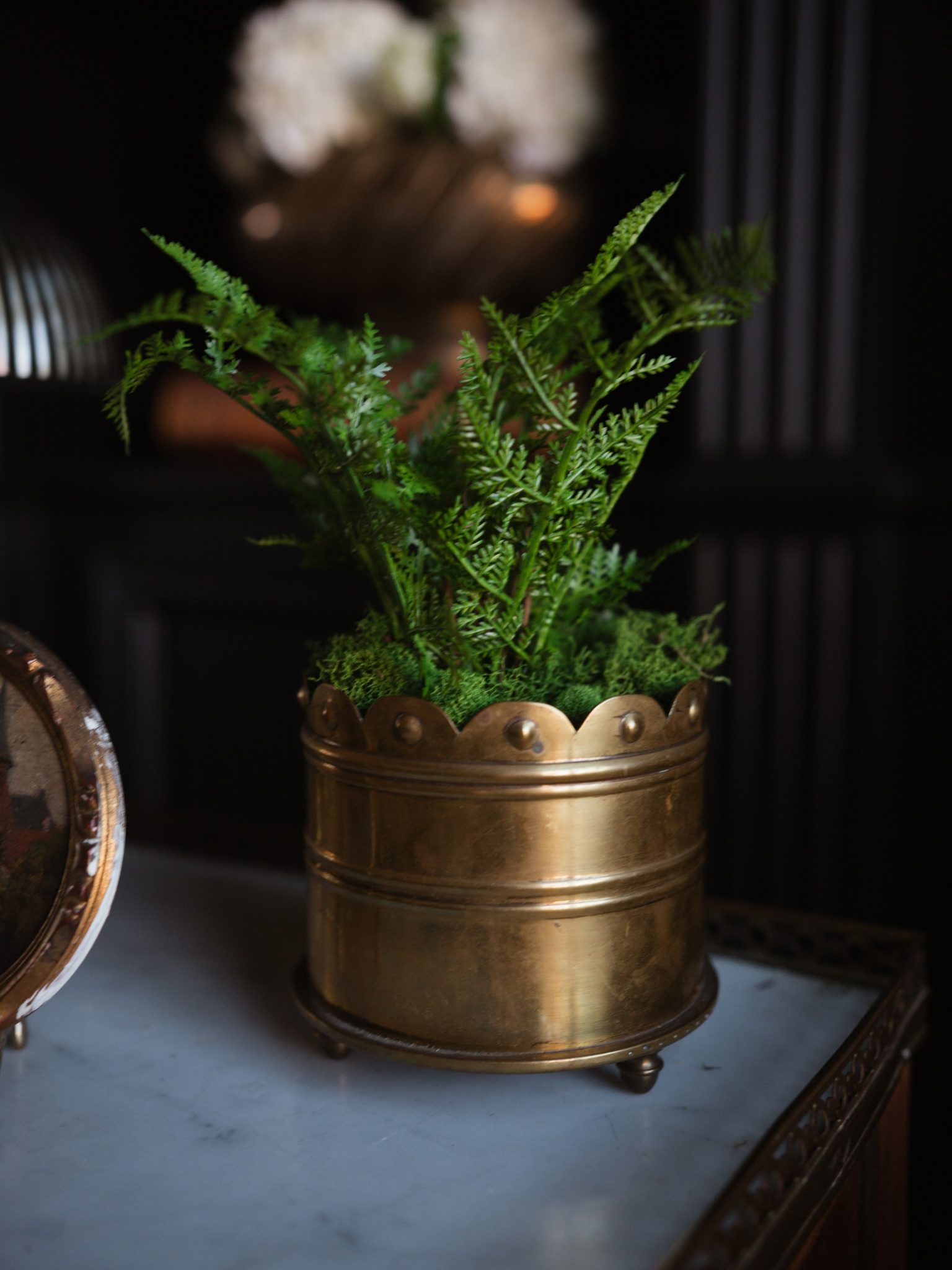 French Brass Trench Art Vessel — Scalloped Crown Detailing