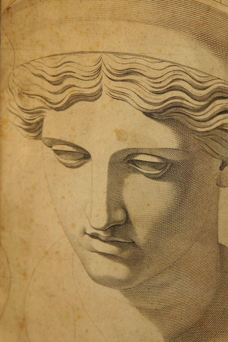 Late 18th–Early 19th Century Classical Female Bust Engraving, After Guercino