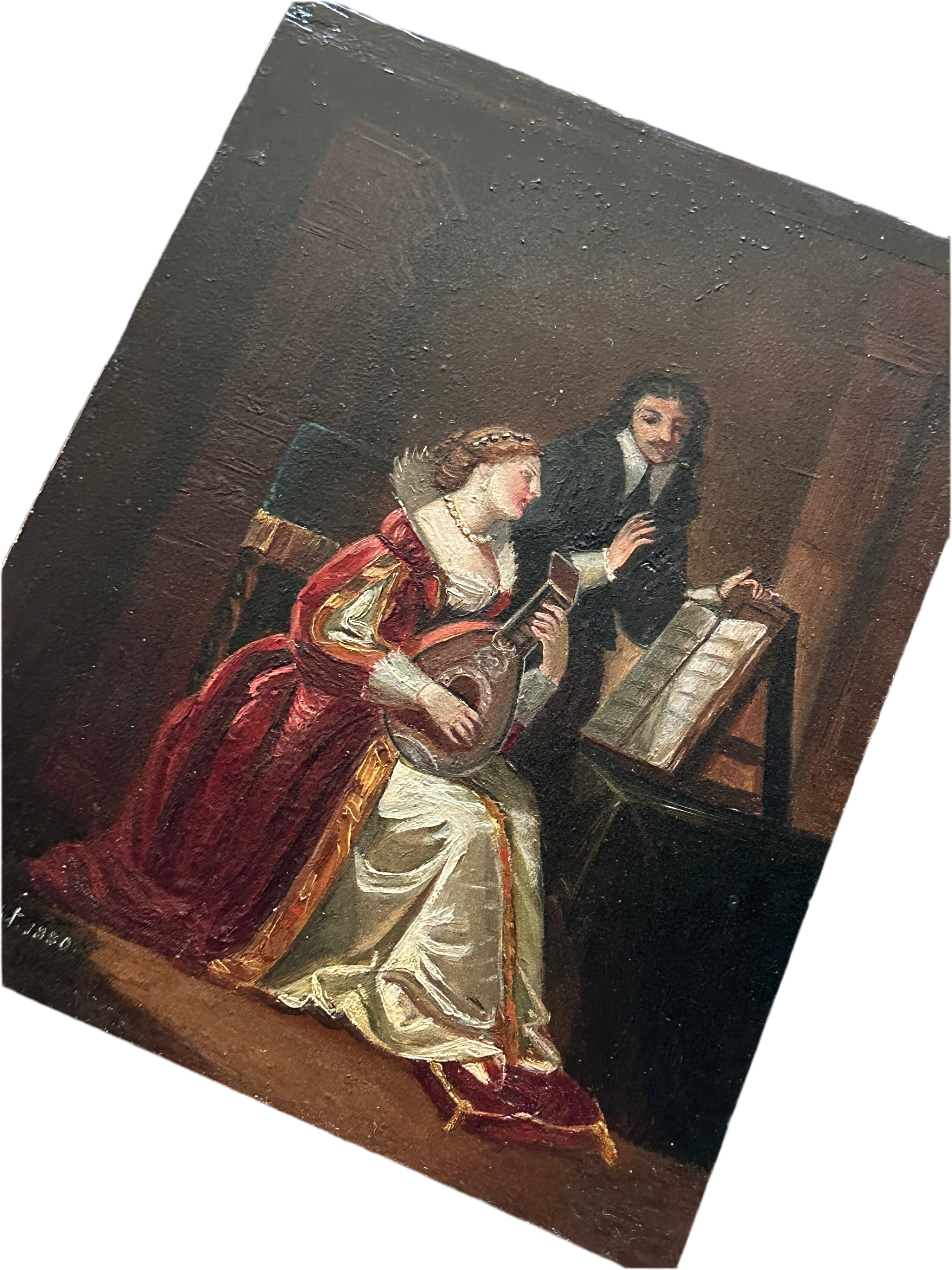 “The Music Lesson” – Signed C. Chivat, 1880