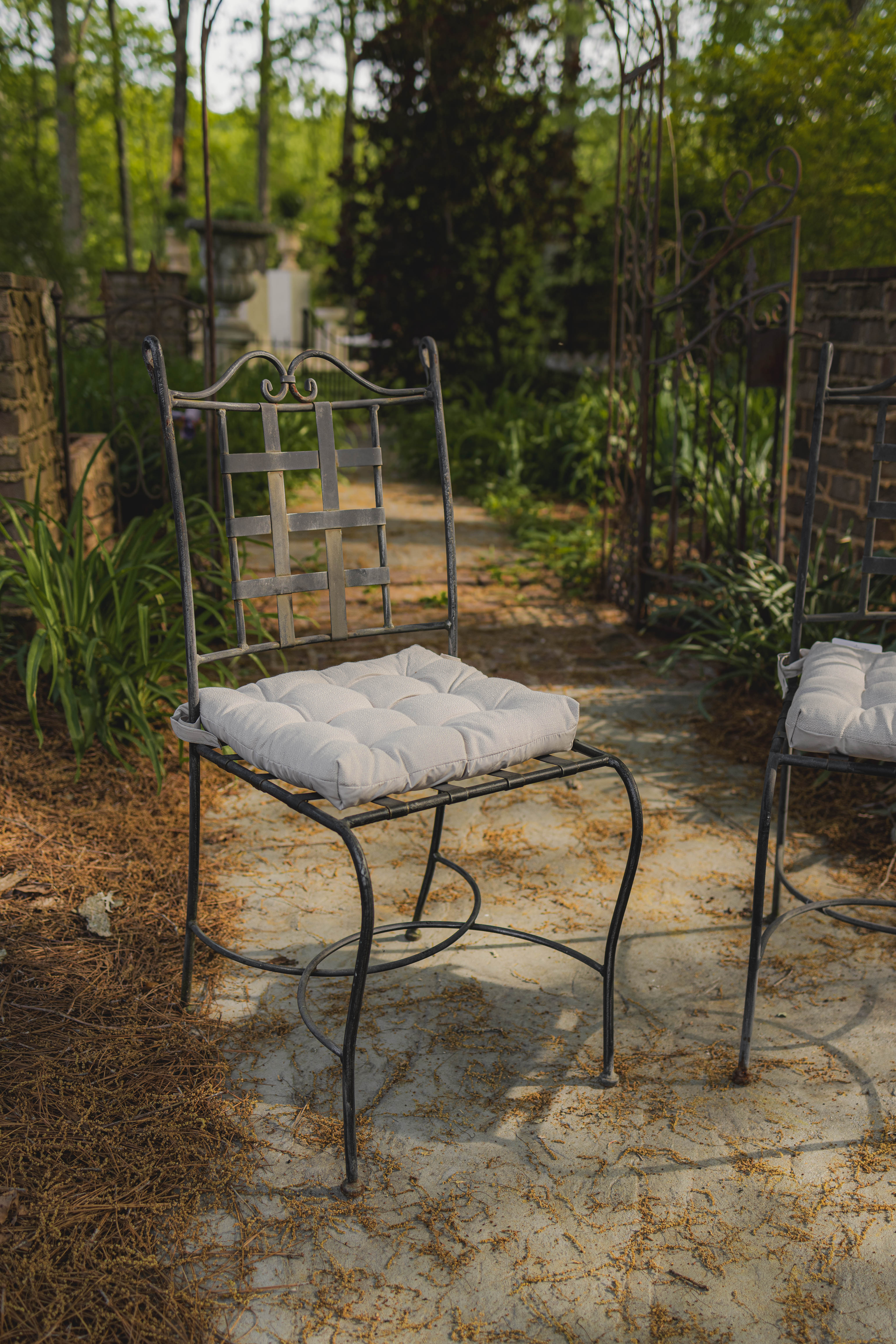 Pair of Two French Wrought Iron Garden Chairs