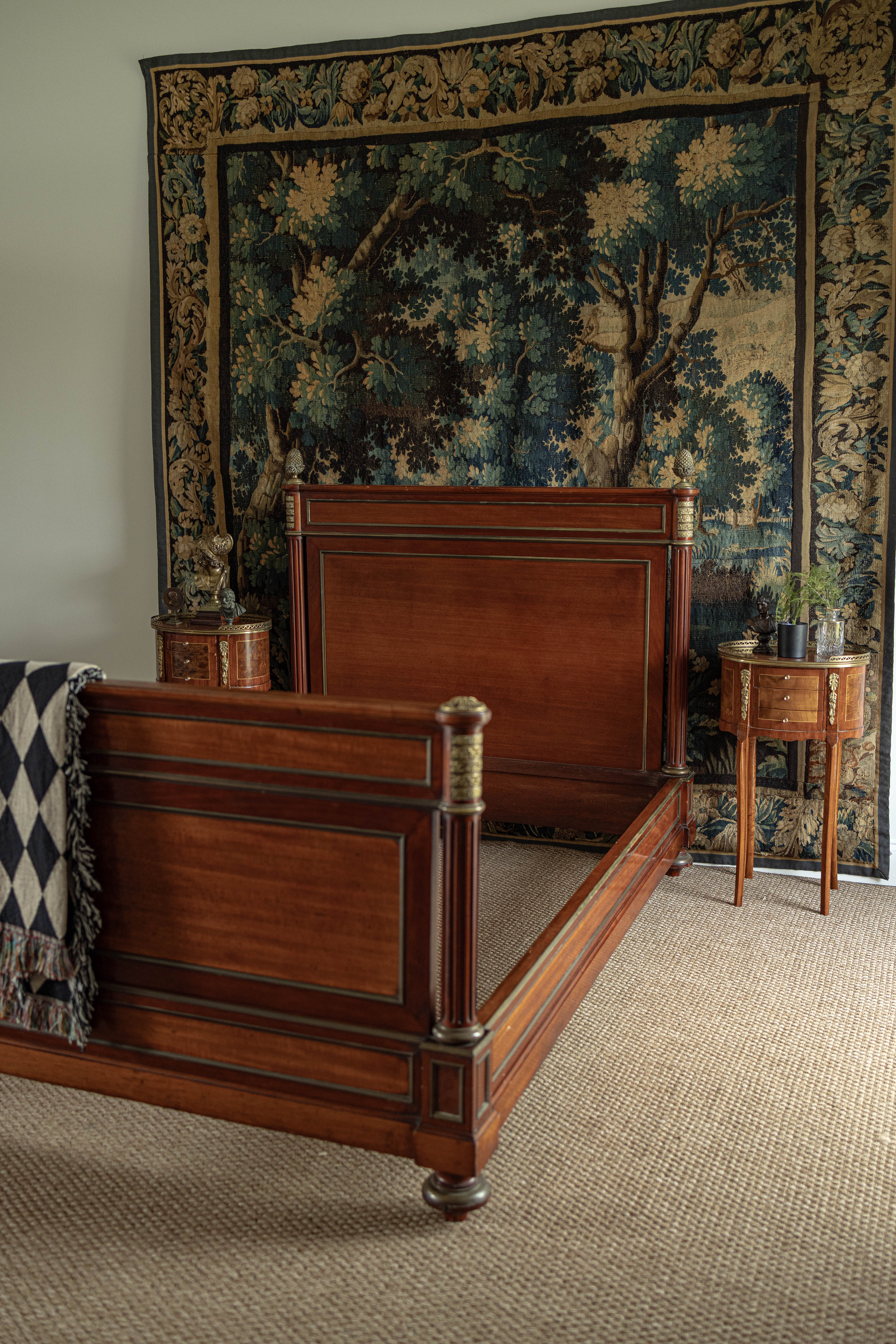 French Empire Style Gilt Mounted Mahogany Bed