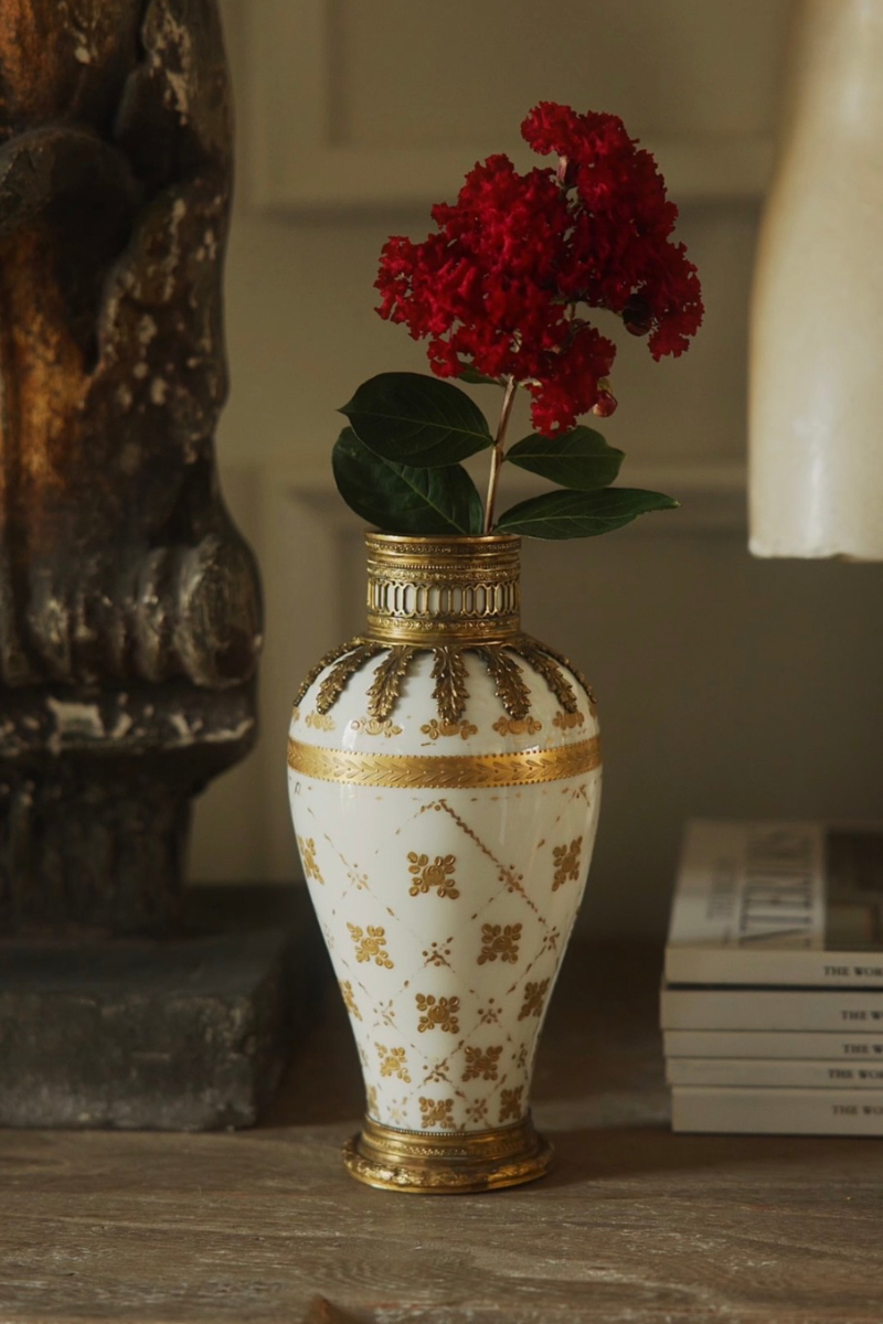 19th C. French Serves Porcelain and Bronze Vase - Napoleon III Period