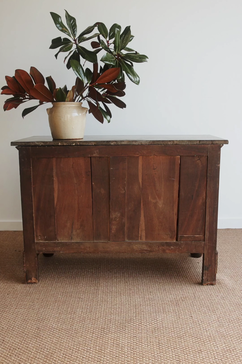 19th Century French Empire Mahogany Commode with Black Marble Top