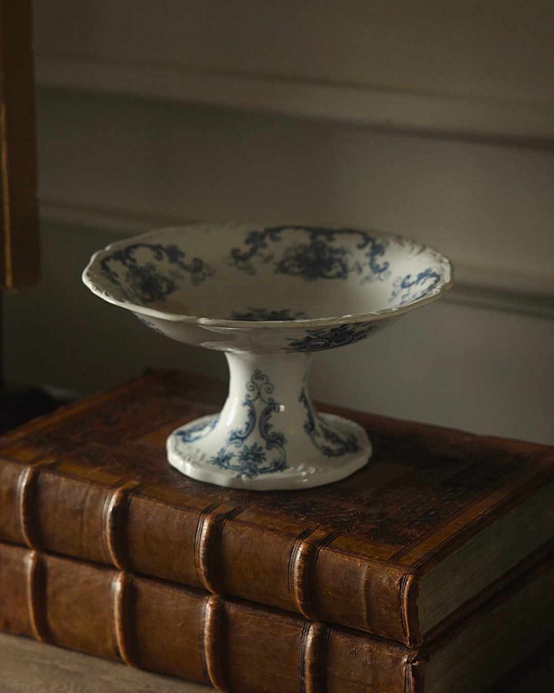 Late 19th–Early 20th Century French Blue & White Compote