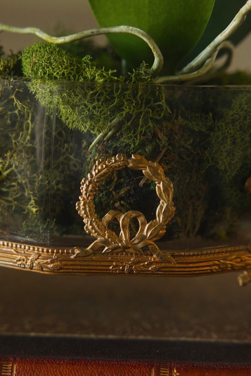 19th-Century Glass Jardinière with Classical Figural Mounts