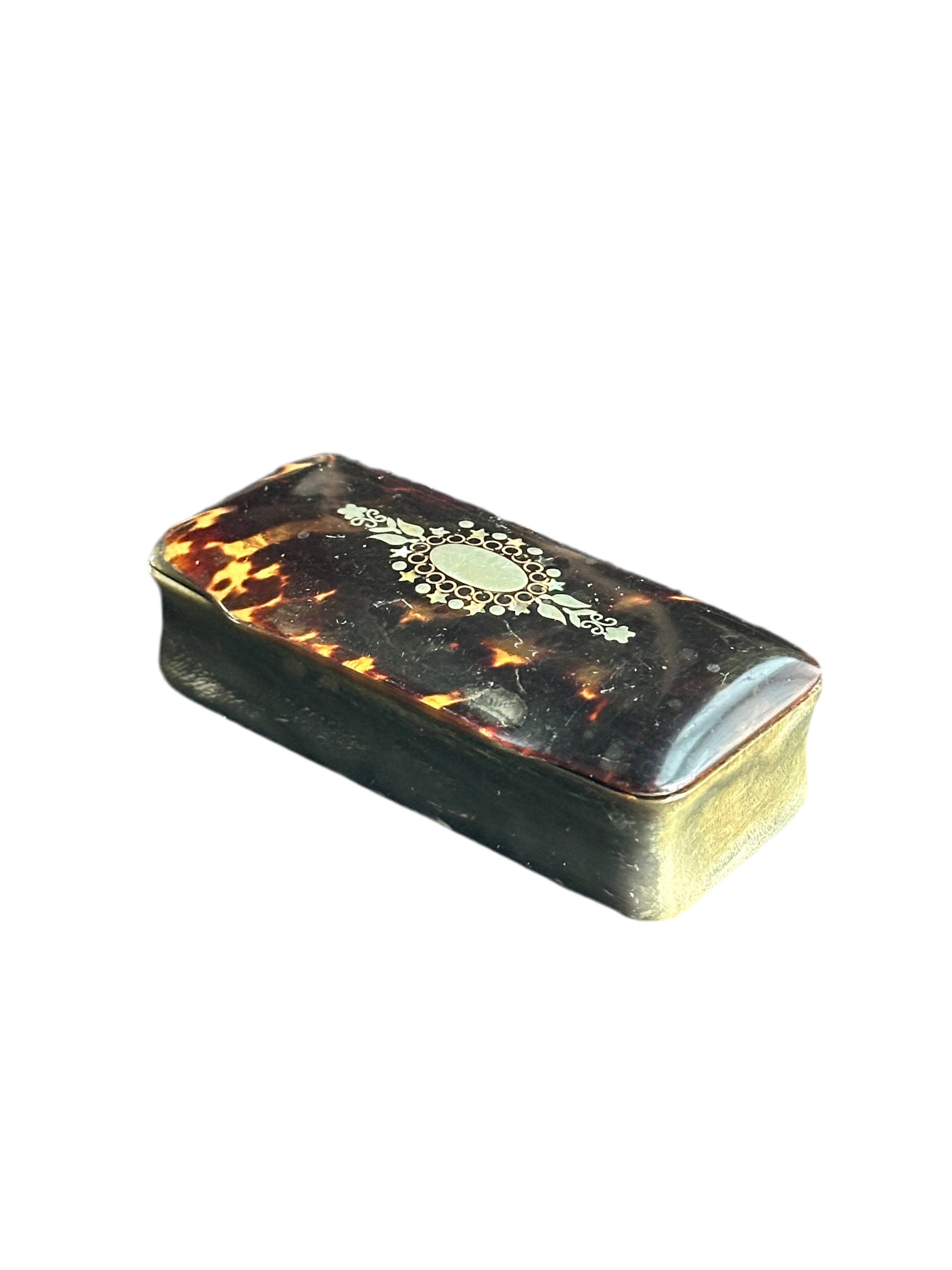 Antique Tortoiseshell & Mother of Pearl Inlaid Ring Box - 19th Century