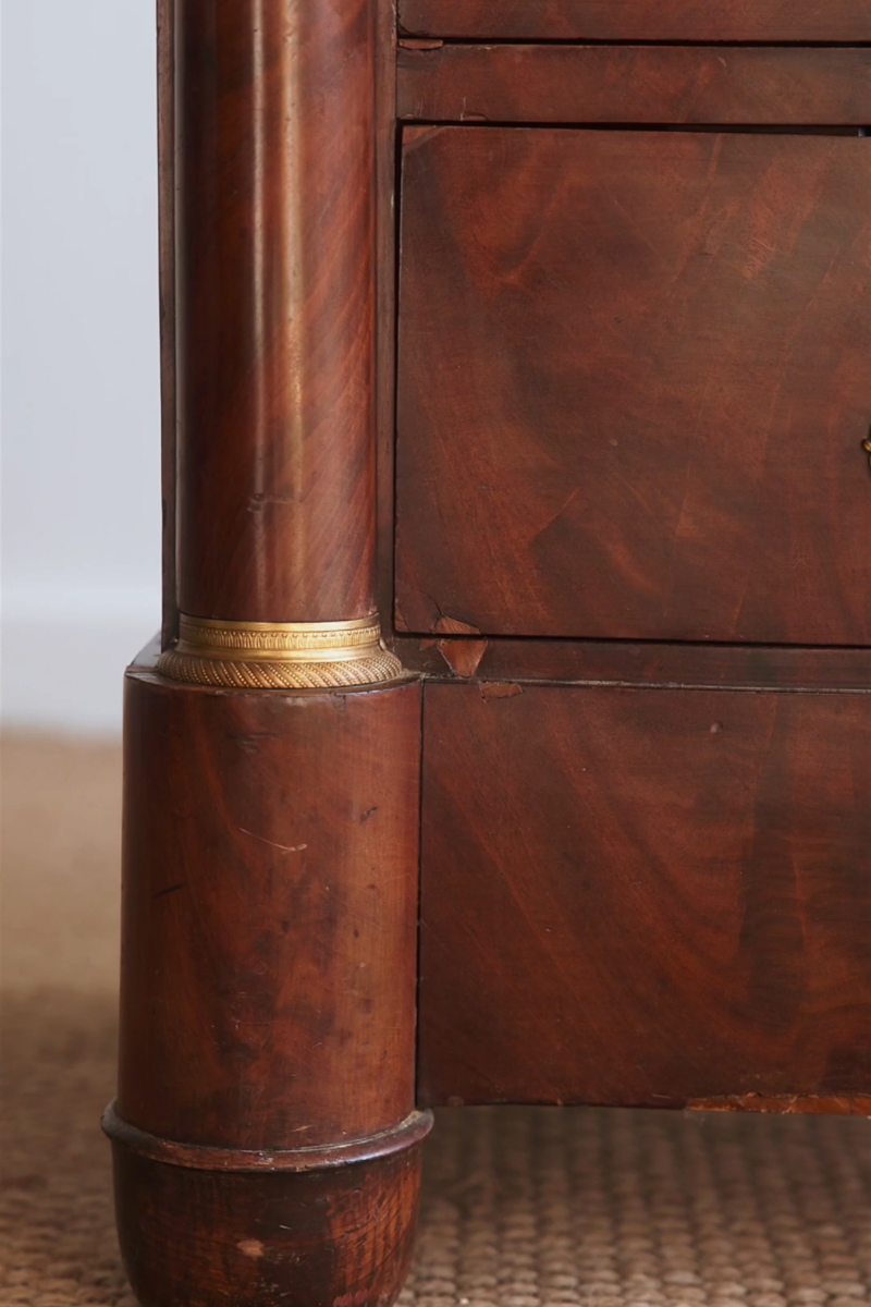 19th Century French Empire Mahogany Commode with Black Marble Top