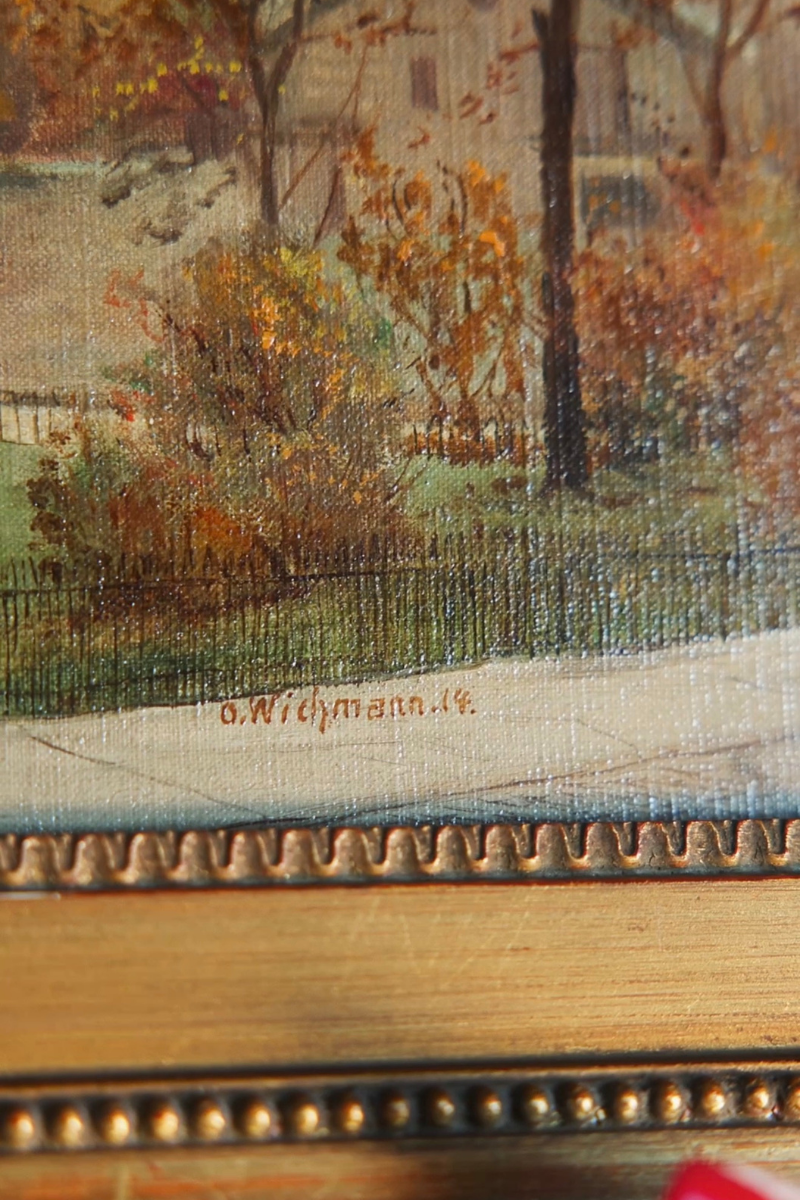 Early 20th-Century German Church View, Signed Wichmann