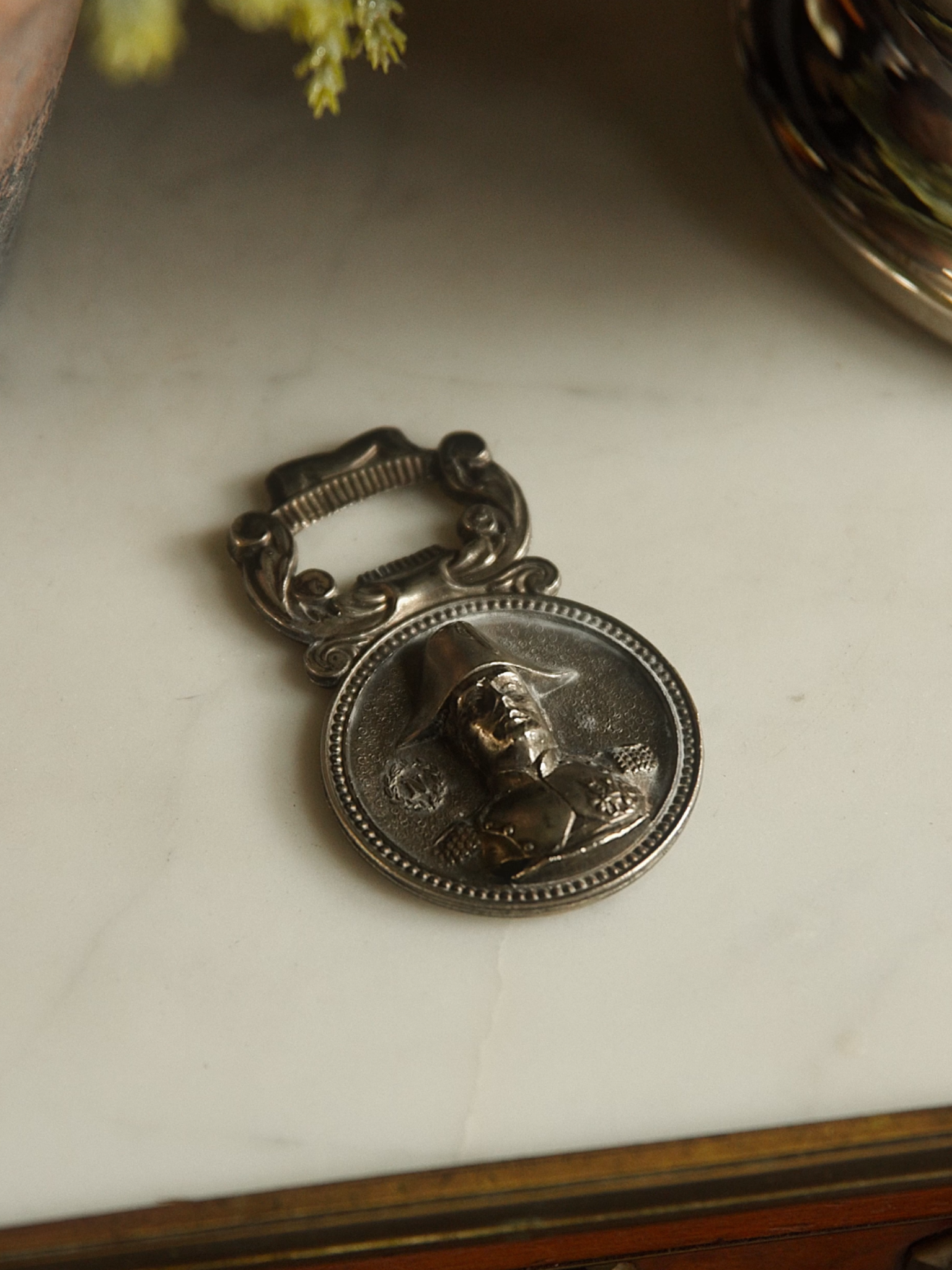 Antique Napoleon Bonaparte Silver Plated Bottle Opener