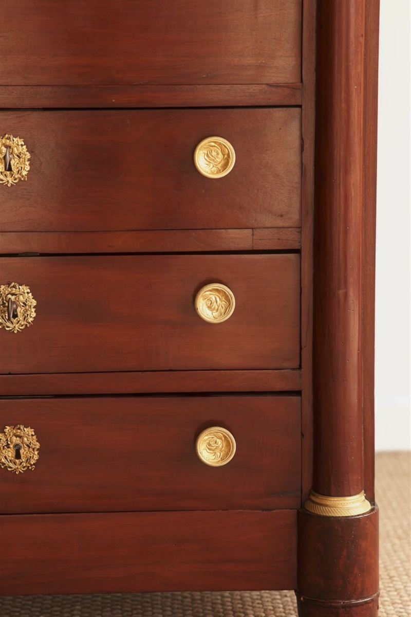 19th Century French Empire Mahogany Secrétaire à Abattant with Marble Top